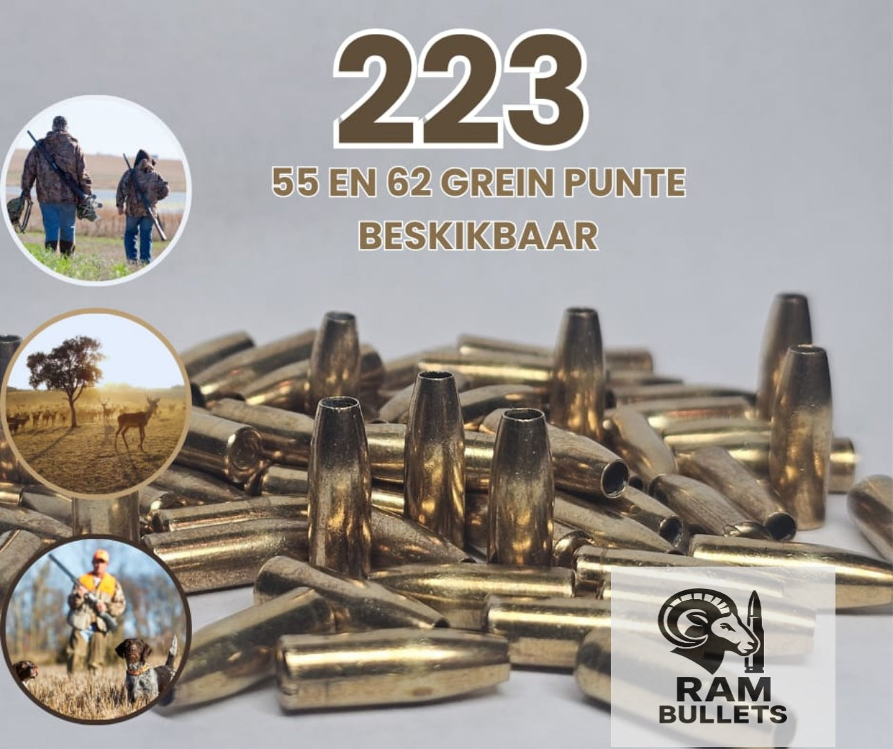 RAM .223 rem jacketed bullets on sale now  